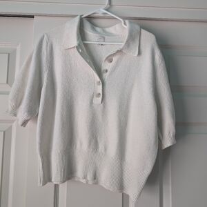 A New Day Target White Polo Sweater blouse